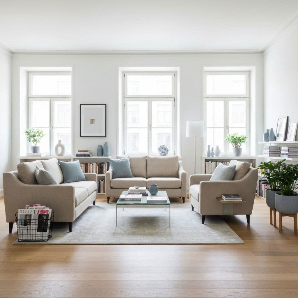 Modern, organized living space